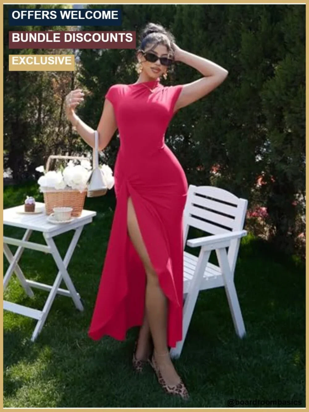 Women's Short Sleeve Ruched Split Maxi Dress Bodycon Party